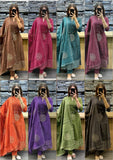 Premium Cotton Anarkali Kurti Pant Dupatta Set