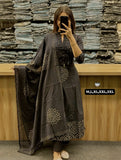 Premium Cotton Anarkali Kurti Pant Dupatta Set