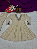 Roman Silk Top Sharara Palazzo Dupatta Set
