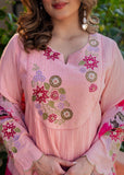 Premium Mal Chanderi Anarkali Kurti Pant Dupatta Set