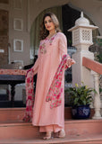 Premium Mal Chanderi Anarkali Kurti Pant Dupatta Set