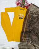 Premium Cotton Kurti Pant Dupatta Set with Embroidery