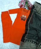 Premium Cotton Kurti Pant Dupatta Set with Embroidery