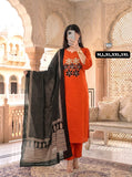Premium Cotton Kurti Pant Dupatta Set with Embroidery