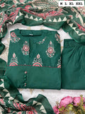 Premium Cotton Anarkali Kurti Pant Dupatta Set