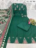 Premium Cotton Anarkali Kurti Pant Dupatta Set