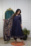 Premium Cotton Anarkali Kurti Pant Dupatta Set