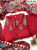 Premium Cotton Anarkali Kurti Pant Dupatta Set