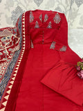 Premium Cotton Anarkali Kurti Pant Dupatta Set