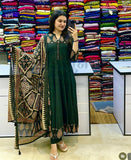 Premium Cotton Anarkali Kurti Pant Dupatta Set