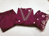 Premium Cotton Kurti Pant Dupatta Set with Embroidery