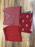 Premium Cotton Straight Kurti Pant Dupatta Set