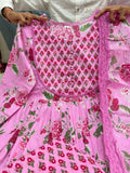 Premium Fully Flair Anarkali Set with Beautiful Hand Work