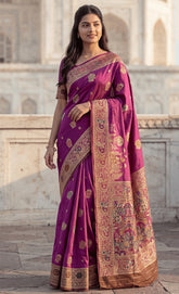 Traditional Ethnic Banarasi Soft Silk Saree for Women