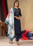 Viscose Silk Thread Embroidered Kurta Set