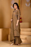 Stylish Anarkali Kurti Set with Plazo & Dupatta