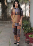 Multi checks Printed Cotton Casual Outwear Cord set