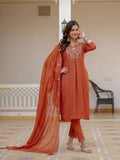 Elegant Straight Kurti Pant Dupatta Set