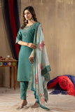 Elegant Straight Kurti Pant Dupatta Set