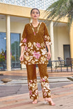 Elegant Festive Cotton Co-Ord Set with Handwork