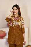 Elegant Festive Cotton Co-Ord Set with Handwork Detailing