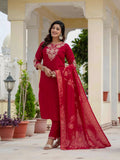 Elegant Roman Silk Kurti Pant Dupatta Set