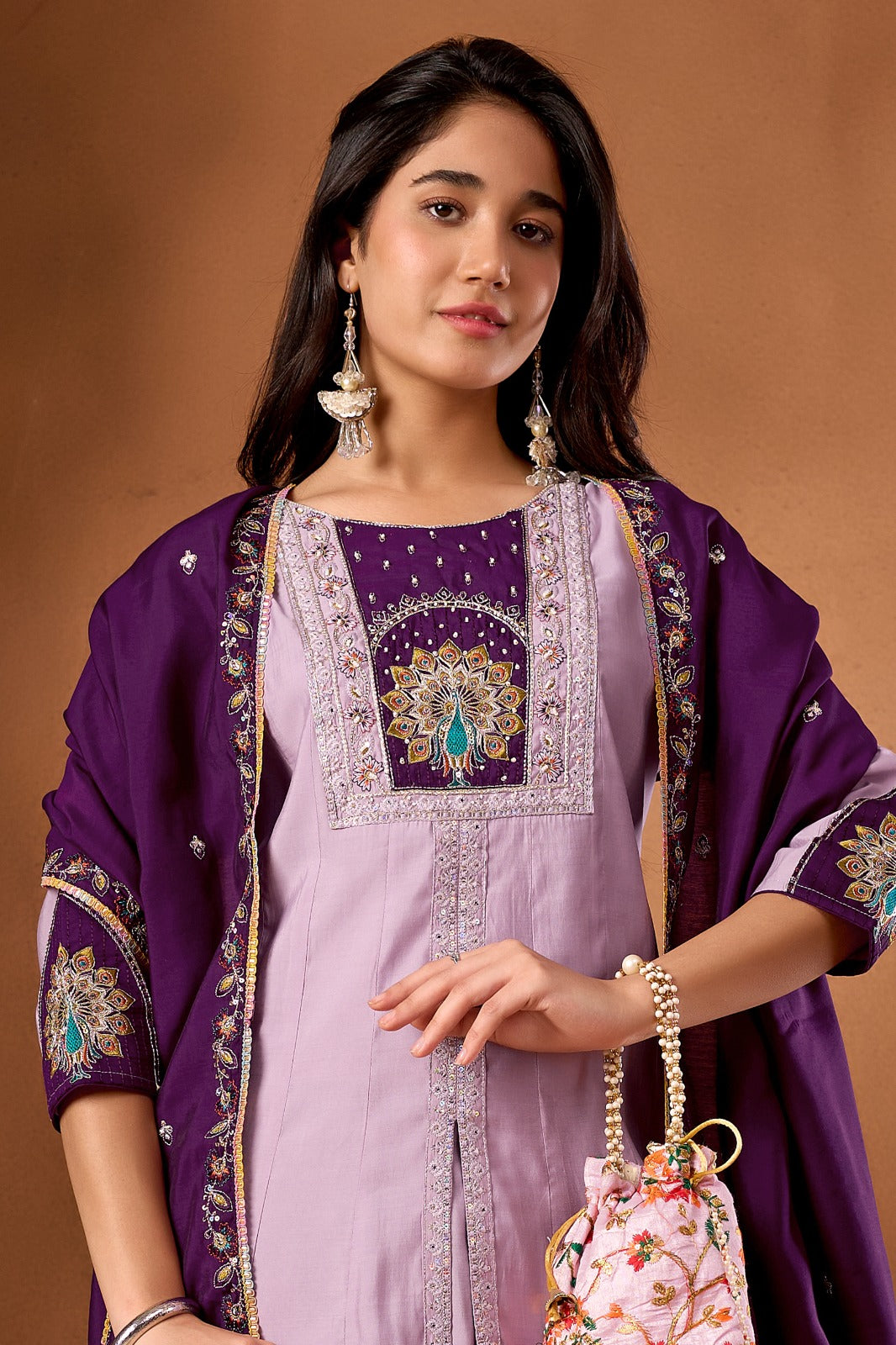 Elegant Handwork Anarkali Kurti with Plazo & Dupatta – Festive Wear Collection