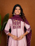 Stylish Anarkali Kurti Set with Plazo & Dupatta