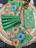 Tussar silk saree with floral digital print