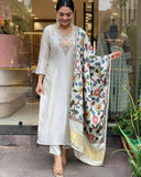 Women Embroidered Chanderi  SILK  kurta set