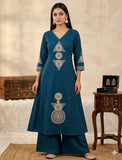 SUMMER SPECIAL A LINE REYON PAIR WITH EMBROIDERY WORK WITH PLAZO