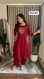 BEAUTIFUL EMRODIARY PATCH ON NACK AND DOUBLE POCKET