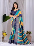 Soft Lichi Silk Saree with elegant Patola-inspired diagonal patterns
