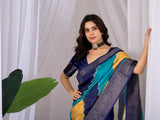 Soft Lichi Silk Saree with elegant Patola-inspired diagonal patterns
