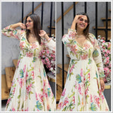 SPACIAL FANCY DESIGN BEAUTIFUL DIGITAL PRINT GOWN-BOTTOM   WITH  DUPATTA