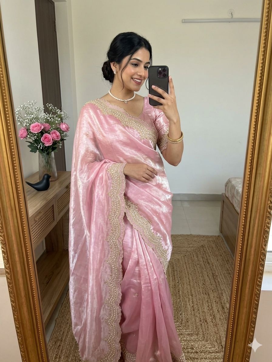 Exquisite Fendy Satin Saree