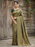 Elegant Soft Lichi Silk Banarasi Saree with Jacquard Work & Rich Pallu