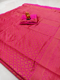 Elegant Soft Lichi Silk Banarasi Saree with Jacquard Work & Rich Pallu