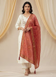Roman Silk Kurti Pant Dupatta Set with Embroidery Sequins Work