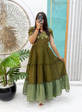Pure Mull Cotton Gown with Maggam Work