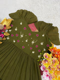 Pure Mull Cotton Gown with Maggam Work
