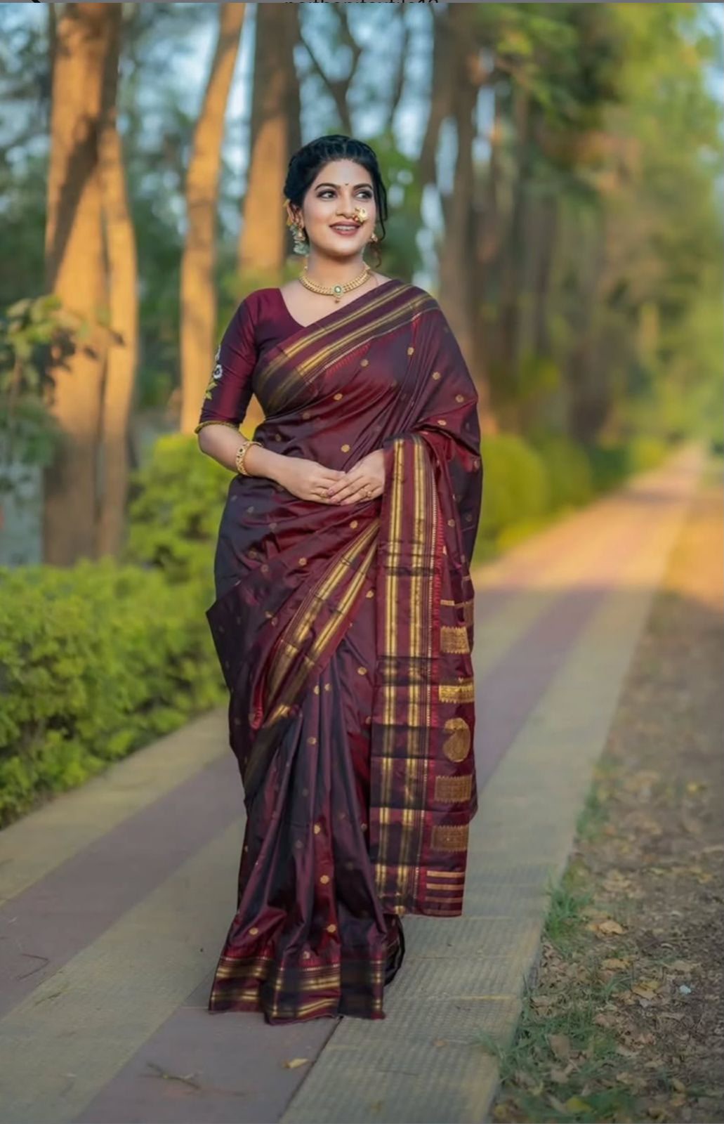 Traditional Soft Silk Saree with Rich Zari Pallu & Tassel Detailing