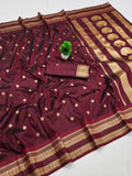 Traditional Soft Silk Saree with Rich Zari Pallu & Tassel Detailing