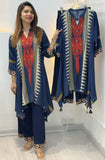 Designer Party Wear Cotton Cord Set with Printed Pants