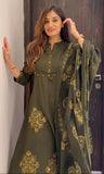 Premium Jaipuri Soft Cotton Ajrakh Patch Work Kurti Pant Dupatta Set