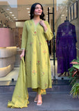 Designer Ethnic Roman Silk Kurti Pant Dupatta Set