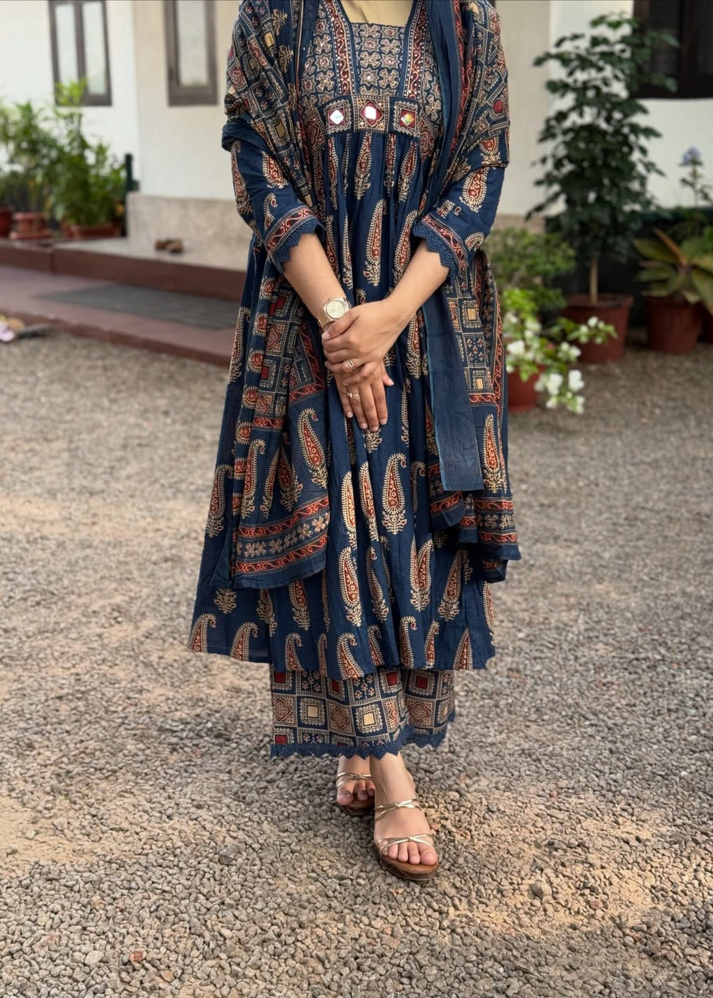Premium A-Line Kurta Palazzo Set with Traditional Dupatta