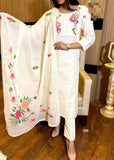 Jaipuri Cotton Kurta Pant Dupatta Set for Women