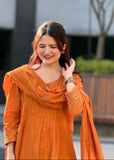 Premium Cotton Printed Kurti Pant Dupatta Set with Handwork