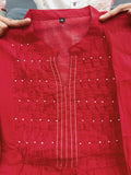 Red Velly Premium Cotton Kurta Pant Set for Women